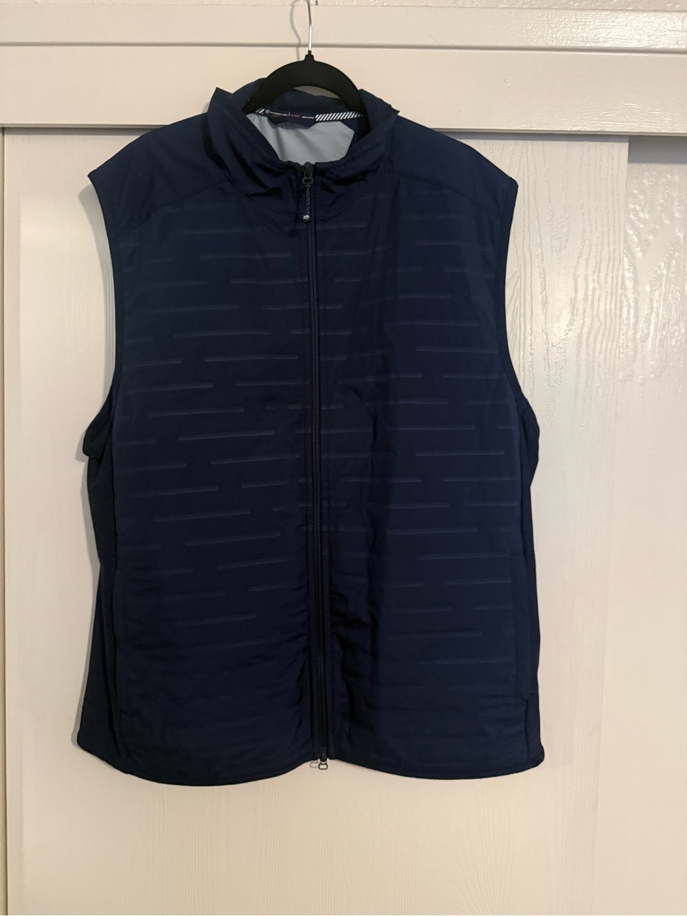 Southern Tide Navy Quilted Zip-Up Vest